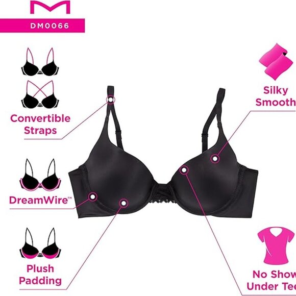 **Maidenform**Women's Dreamwire Push Up Underwire Bra 34C - Picture 4 of 6